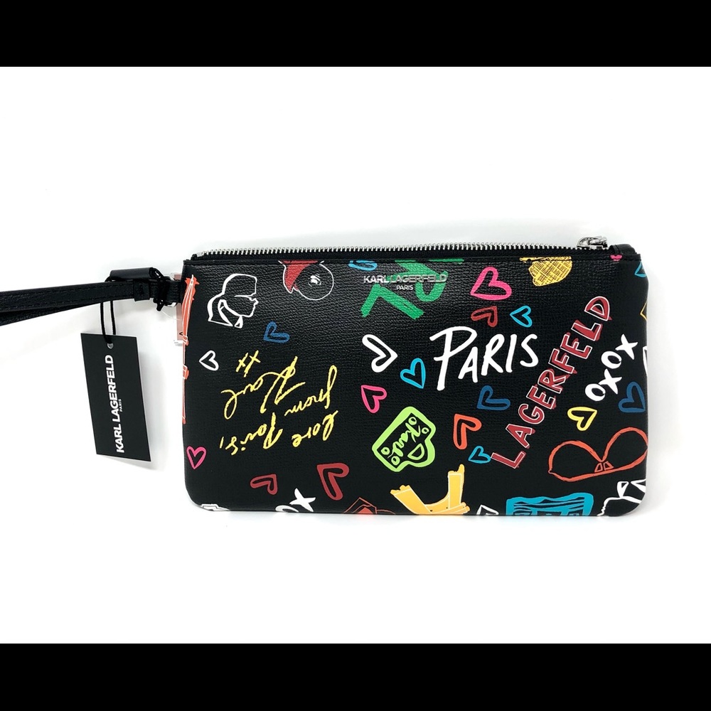 Karl Lagerfeld Paris Wallet Purse Graffiti 9.5”x6”